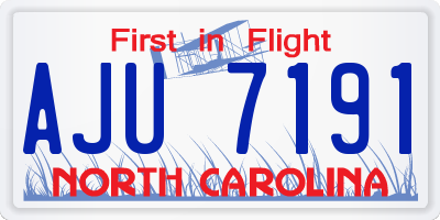 NC license plate AJU7191