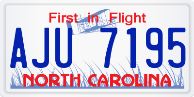NC license plate AJU7195