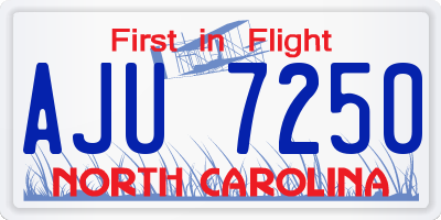 NC license plate AJU7250