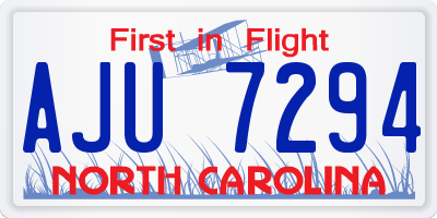 NC license plate AJU7294