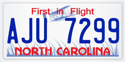 NC license plate AJU7299