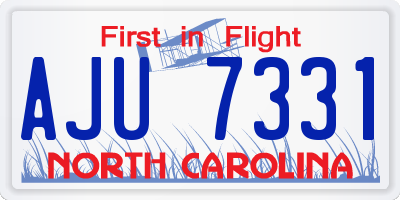 NC license plate AJU7331