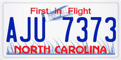 NC license plate AJU7373