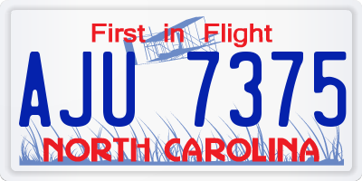 NC license plate AJU7375