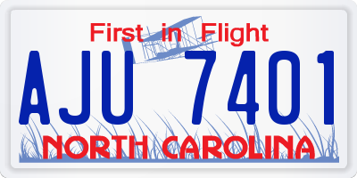 NC license plate AJU7401
