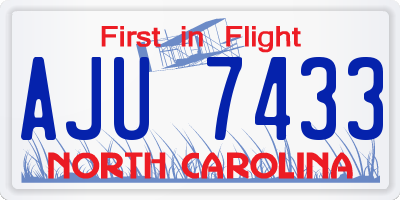 NC license plate AJU7433