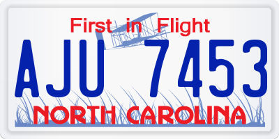 NC license plate AJU7453