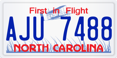 NC license plate AJU7488