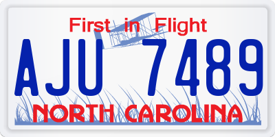 NC license plate AJU7489