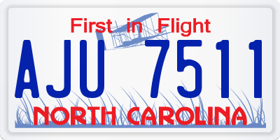 NC license plate AJU7511