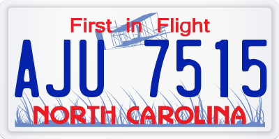 NC license plate AJU7515