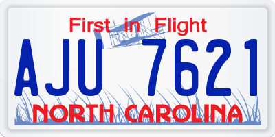 NC license plate AJU7621