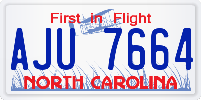 NC license plate AJU7664