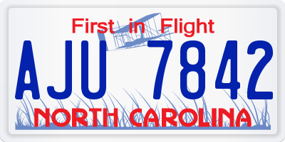 NC license plate AJU7842