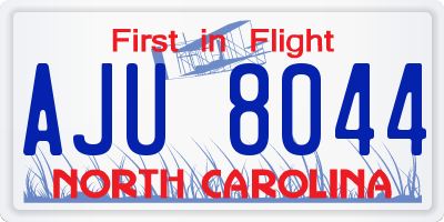 NC license plate AJU8044