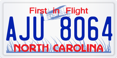 NC license plate AJU8064