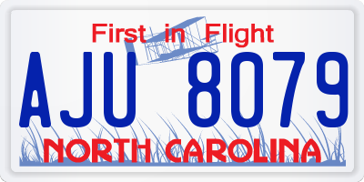 NC license plate AJU8079