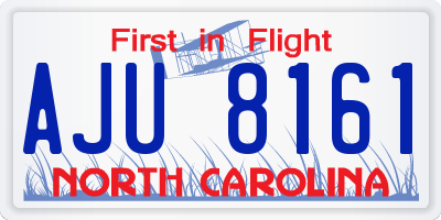 NC license plate AJU8161