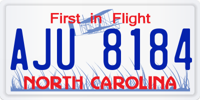 NC license plate AJU8184