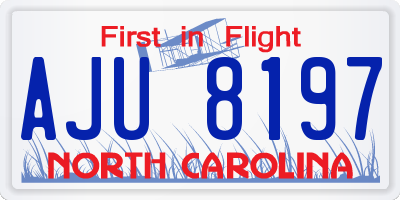 NC license plate AJU8197