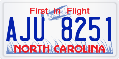 NC license plate AJU8251