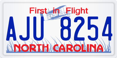 NC license plate AJU8254