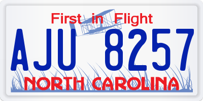 NC license plate AJU8257