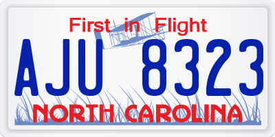 NC license plate AJU8323