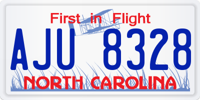 NC license plate AJU8328