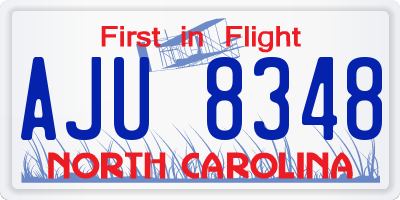 NC license plate AJU8348