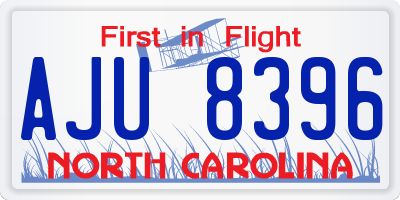 NC license plate AJU8396