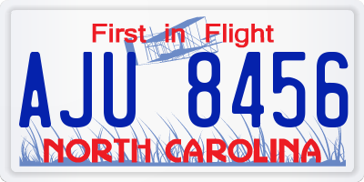 NC license plate AJU8456