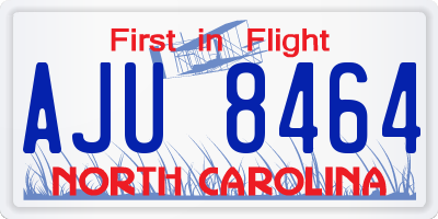NC license plate AJU8464