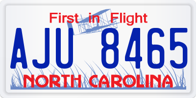 NC license plate AJU8465