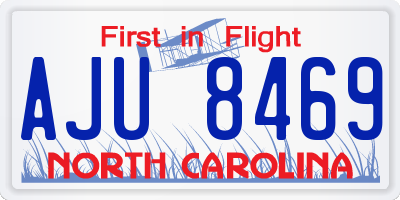 NC license plate AJU8469