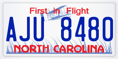 NC license plate AJU8480