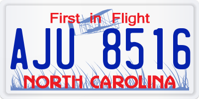 NC license plate AJU8516
