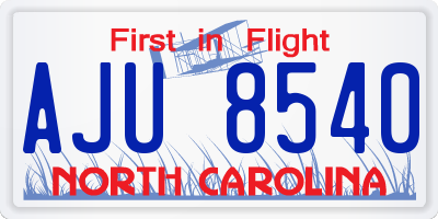 NC license plate AJU8540