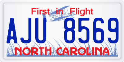 NC license plate AJU8569