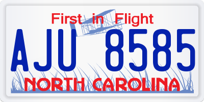 NC license plate AJU8585