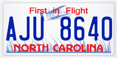 NC license plate AJU8640