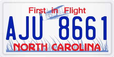 NC license plate AJU8661