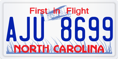 NC license plate AJU8699