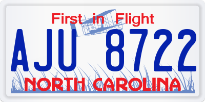 NC license plate AJU8722
