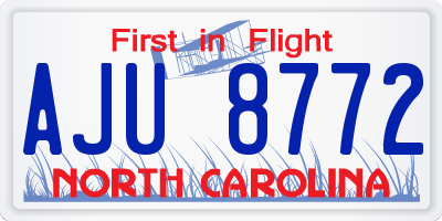 NC license plate AJU8772