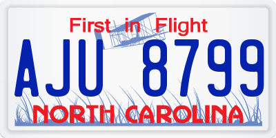 NC license plate AJU8799