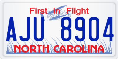 NC license plate AJU8904