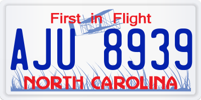 NC license plate AJU8939