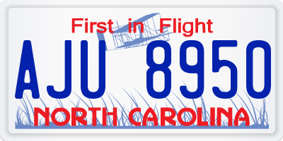 NC license plate AJU8950