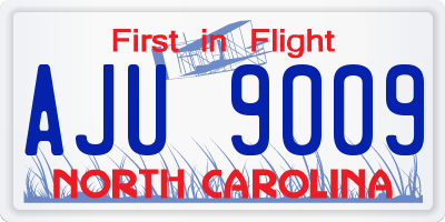 NC license plate AJU9009
